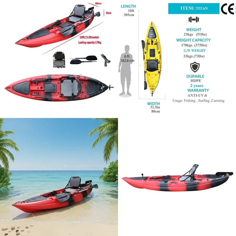 Fishing Boat Seat - Kayak de pêche monoplace de 10