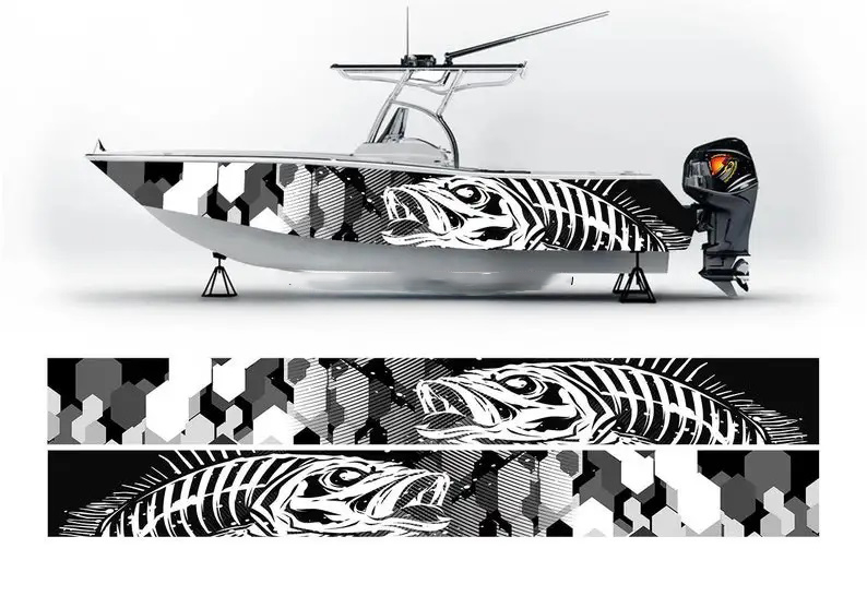 Camo Black and White Marlin Fi - Fishing Boat Trailer avis et prix